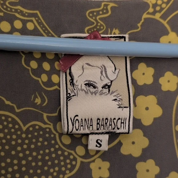 Anthropologie Yoana Baraschi Binoux Doux Silk Tie Sleeve Vintage Pinup Dress S - Picture 3 of 6